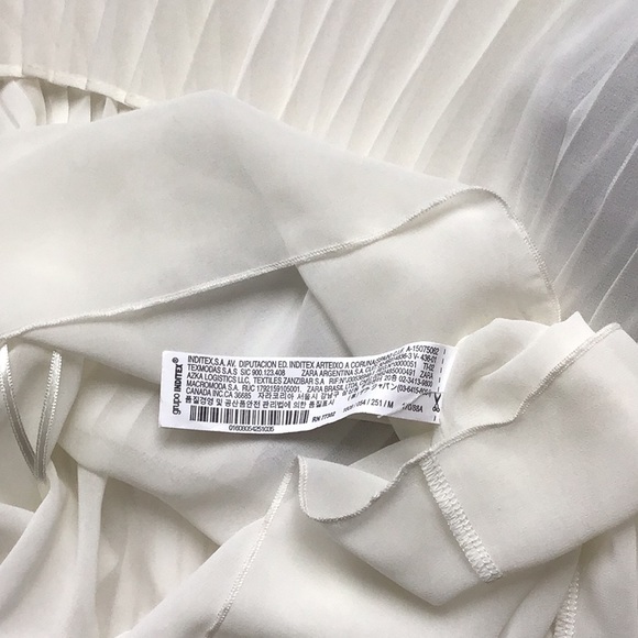 ZARA Off White Sheer Pleated Swing Top Camisole - Picture 4 of 5